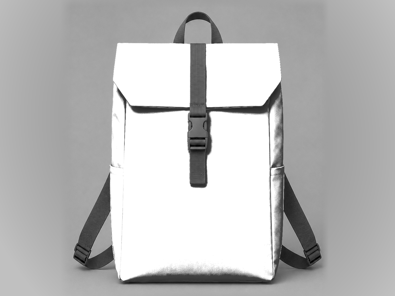 Mockup eines Rucksacks aus recyceltem Plakatmaterial